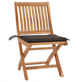 Patio Chair Set of 2 Taupe, Natural Teak