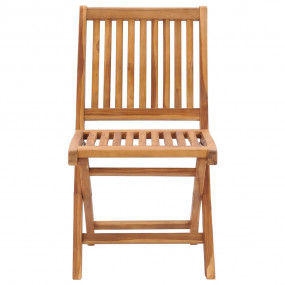 Garden Chair Set of 2 Teak wood, Grey cushions