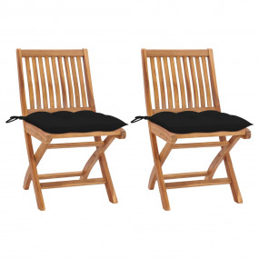 Patio Chair Set of 2 Teak Wood Solid Teak Wood Standard