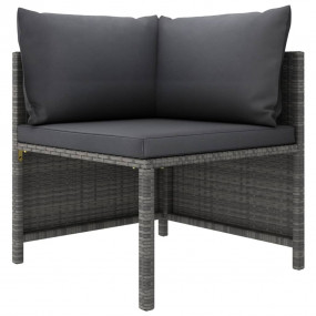Garden Lounge Set Grey PE (polyethylene) rattan Medium ...