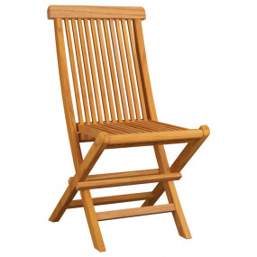 Patio Chair Set of 2 Natural Teak wood Standard Foldabl...