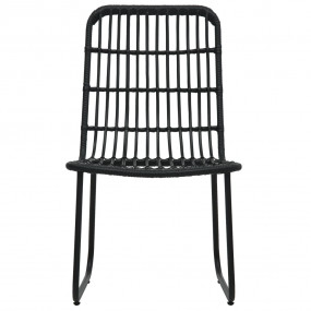 Dining Set Black Poly rattan Large Stackable Outdoor Di...