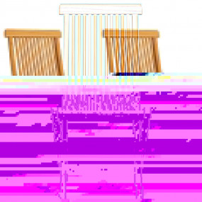 Garden Chair Set of 2 Teak wood, Cream white