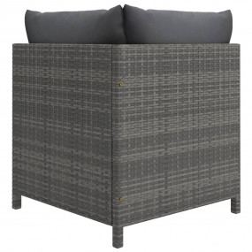 Garden Lounge Set Grey and Anthracite PE rattan 12 Piec...