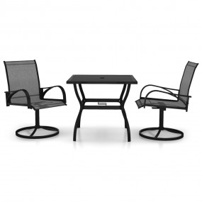 Dining Set Charcoal, Gray Powder-coated steel, Textilen...