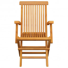 Garden Chair Set of 6 Light Blue Teak wood Medium Folda...