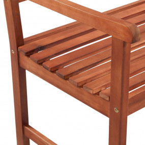 Garden Bench Wood brown with red cushion