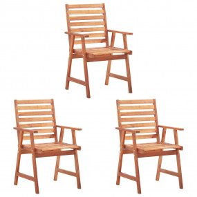 Outdoor Chair Set of 3 Anthracite, Brown