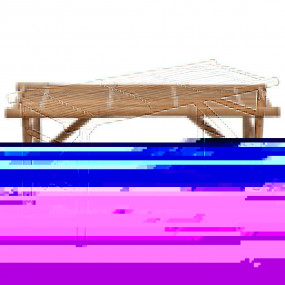 Garden Bench Natural Bamboo Bamboo and Polyester Medium...