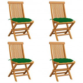 Patio Chair Set of 4 Natural Teak Teak Wood Foldable