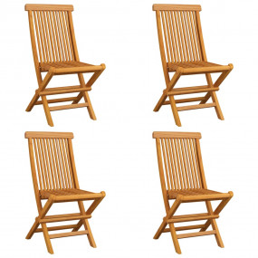Patio Chair Set of 4 Teak Fine Sanded Hardwood Standard