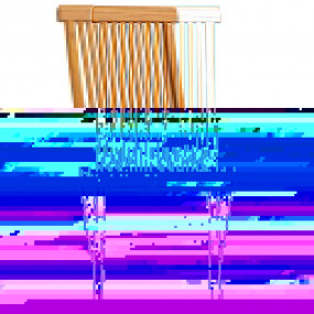 Patio Chair Set of 4 Natural teak, Blue Solid teak wood...