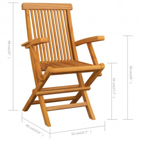 Garden Chair Set of 6 Teak Solid teak wood Standard Fol...