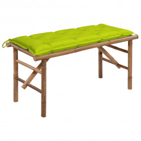 Patio Bench Bright green, Natural bamboo Bamboo, 100% P...