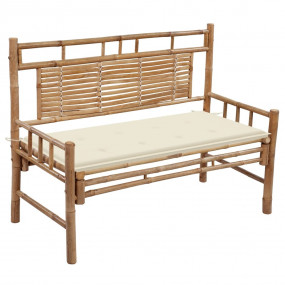 Garden Bench Natural Bamboo Bamboo, 100% Polyester Medi...