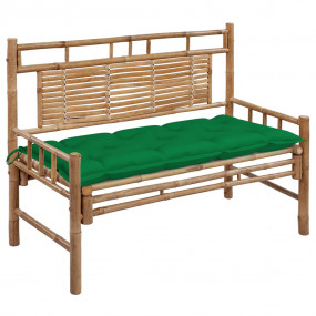 Garden Bench Bamboo Bamboo, Polyester Medium Garden Ben...