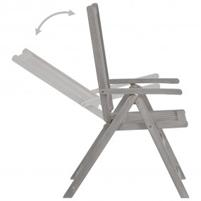 Garden Chair Set of 2 Grey Solid acacia wood Standard F...