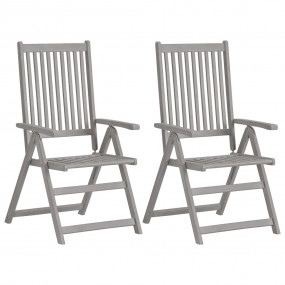 Garden Chair Set of 2 Grey, Red Solid acacia wood, 100%...