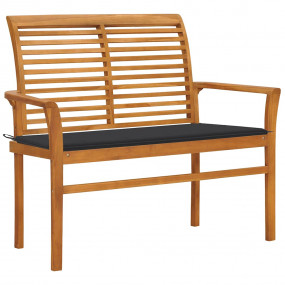 Garden Bench Teak Brown Solid teak wood, 100% polyester...
