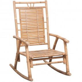 Rocking Chair Natural Bamboo, Taupe Cushion