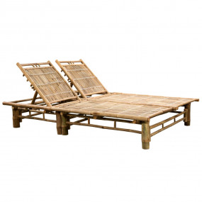 Sun Lounger Natural bamboo, Anthracite (cushions)