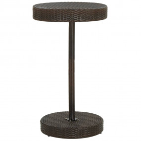 Garden Bar Set Brown PE rattan, powder-coated steel, po...