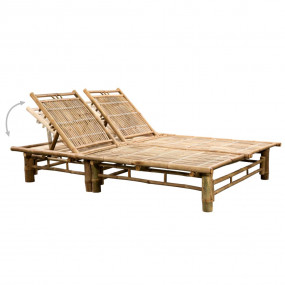 Sun Lounger Natural bamboo Bamboo 2-person
