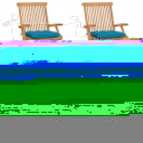 Patio Chair Set of 4 Light Blue Solid Teak Wood Medium ...