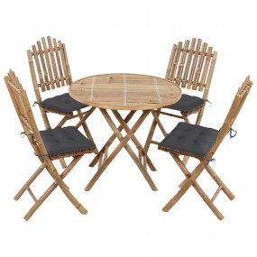 Outdoor Dining Set Bamboo Solid bamboo Medium  Collapsi...
