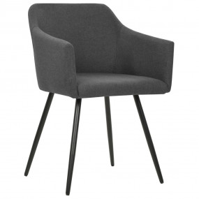 Dining Chair Set of 4 Dark Grey Fabric (100% polyester)...