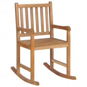 Rocking Chair Natural wood, Grey cushion