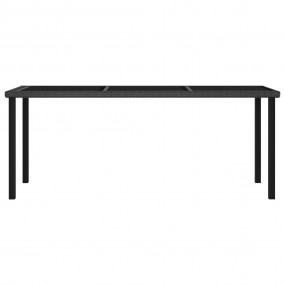 Dining Set Black Poly rattan Large Stackable Dining Set