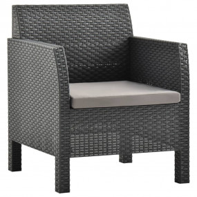 Garden Lounge Set Anthracite Polypropylene with rattan ...