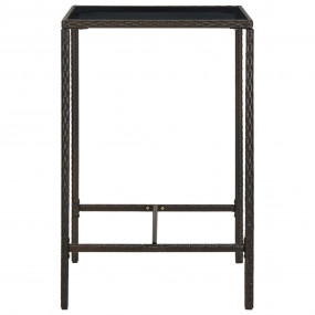 Garden Bar Set Brown PE rattan Medium Durable Garden Ba...