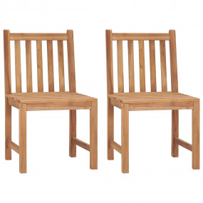 Patio Chair Set of 2 Natural wood Fine sanded teak hard...