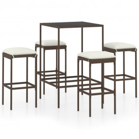 Garden Bar Set Brown PE rattan Standard Durable Garden ...