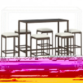Garden Bar Set Brown and Cream White