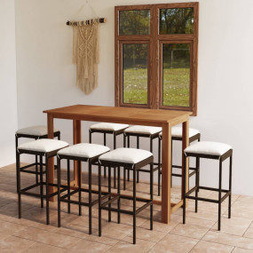 Garden Bar Set Brown, Cream