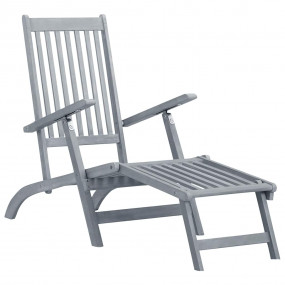 Patio Deck Chair Wooden pattern, Red check pattern cush...