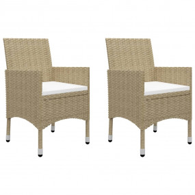 Dining Set Beige and Cream White Solid Acacia Wood