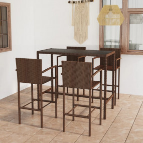 Garden Bar Set Brown PE rattan Medium Garden Bar Set
