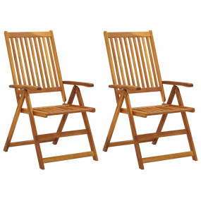 Garden Chair Set of 2 Black, Brown