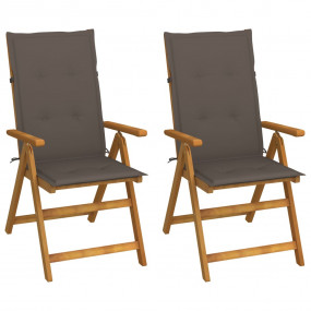 Garden Chair Set of 2 Taupe, Brown