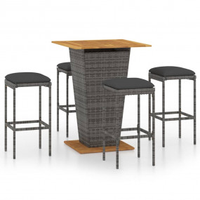 Garden Bar Set Grey and Anthracite