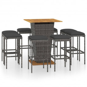 Garden Bar Set Grey, Anthracite, Acacia