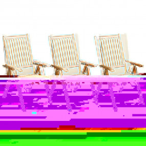 Garden Chair Set of 3 Cream Solid Acacia wood Medium Fo...
