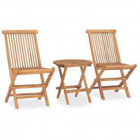 Outdoor Dining Set Cream white, Teak Teak wood, Polyest...