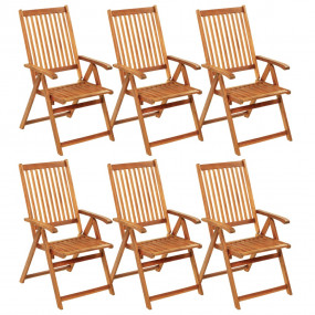 Garden Chair Set of 6 Brown, Cream