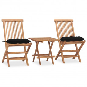 Patio Dining Set Set of 2 Teak brown Teak wood, Polyest...