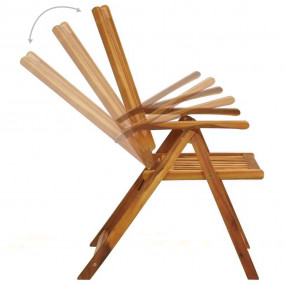 Garden Chair Set of 6 Taupe (Cushion) Solid acacia wood...